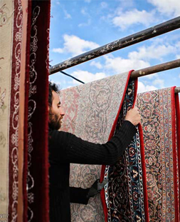 خشک کردن قالی در قالیشویی بنیاد کرج 